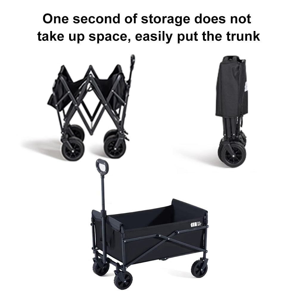 TXZ Heavy-Duty Collapsible Folding Camping Wagon with 10cm All-Terrain Wheels