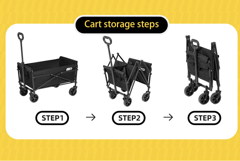 TXZ Heavy-Duty Collapsible Folding Camping Wagon with 10cm All-Terrain Wheels