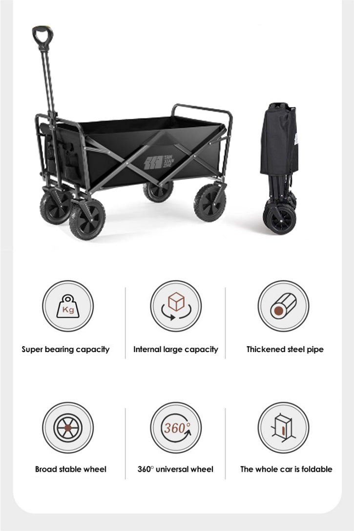 TXZ Heavy Duty Collapsible All-Terrain Camping Wagon with Dual Brakes