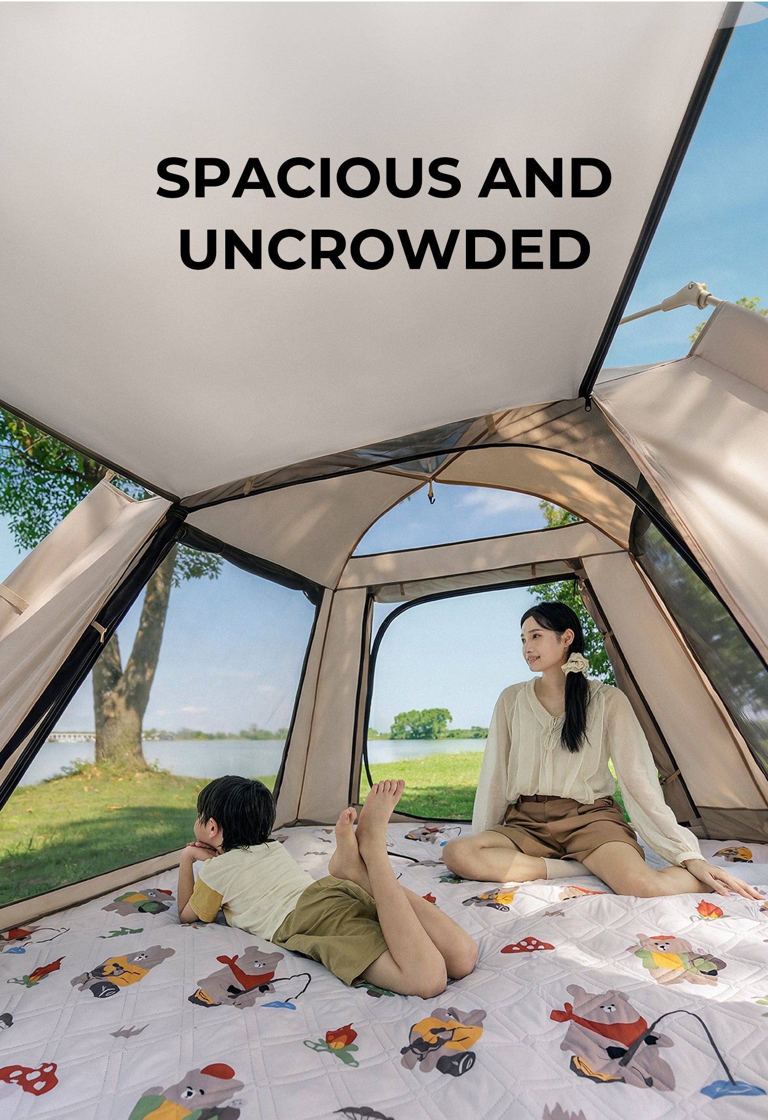 Bathe Automatic 4-Season Camping Tent (Cream Cream/Silver Coated)