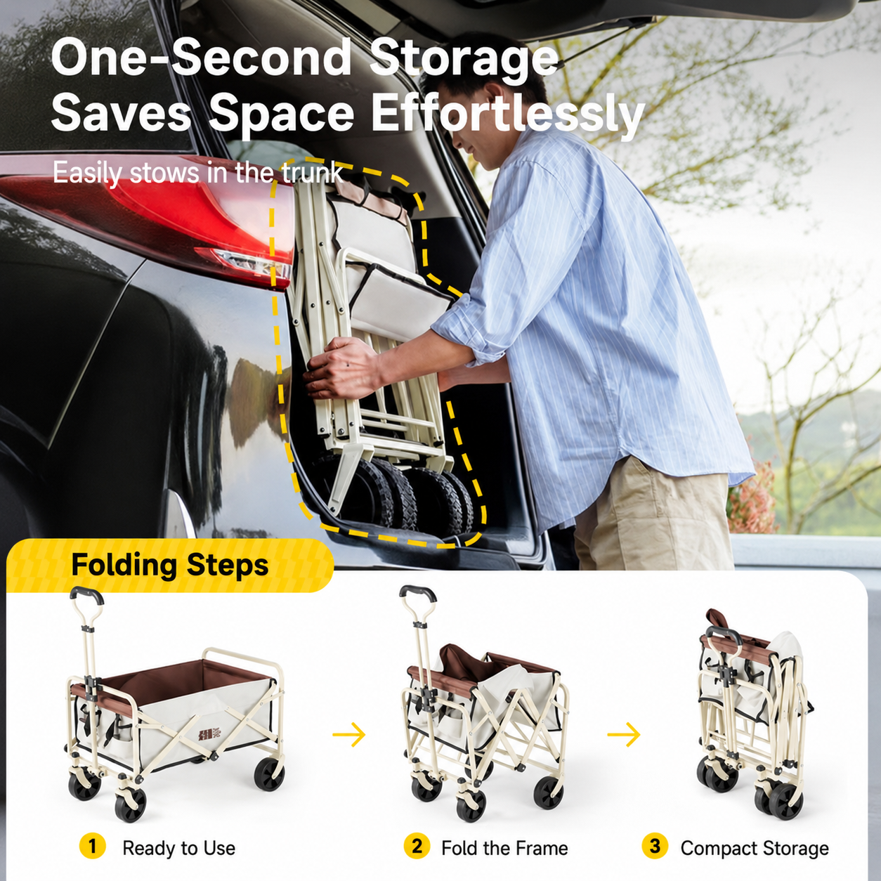 TANSTRIDER Foldable Outdoor Camping Wagon Cart