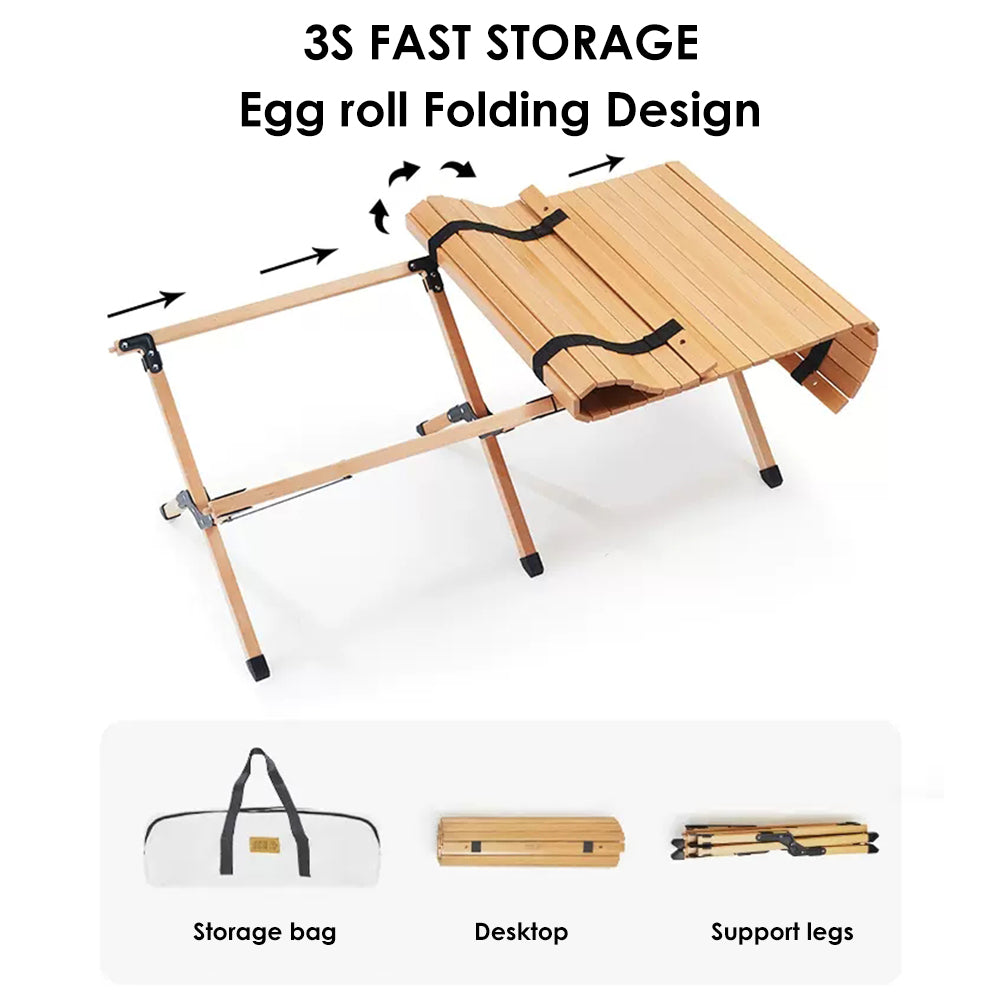 TANSTRIDER Outdoor Picnic Table — Portable, Foldable Beechwood Roll