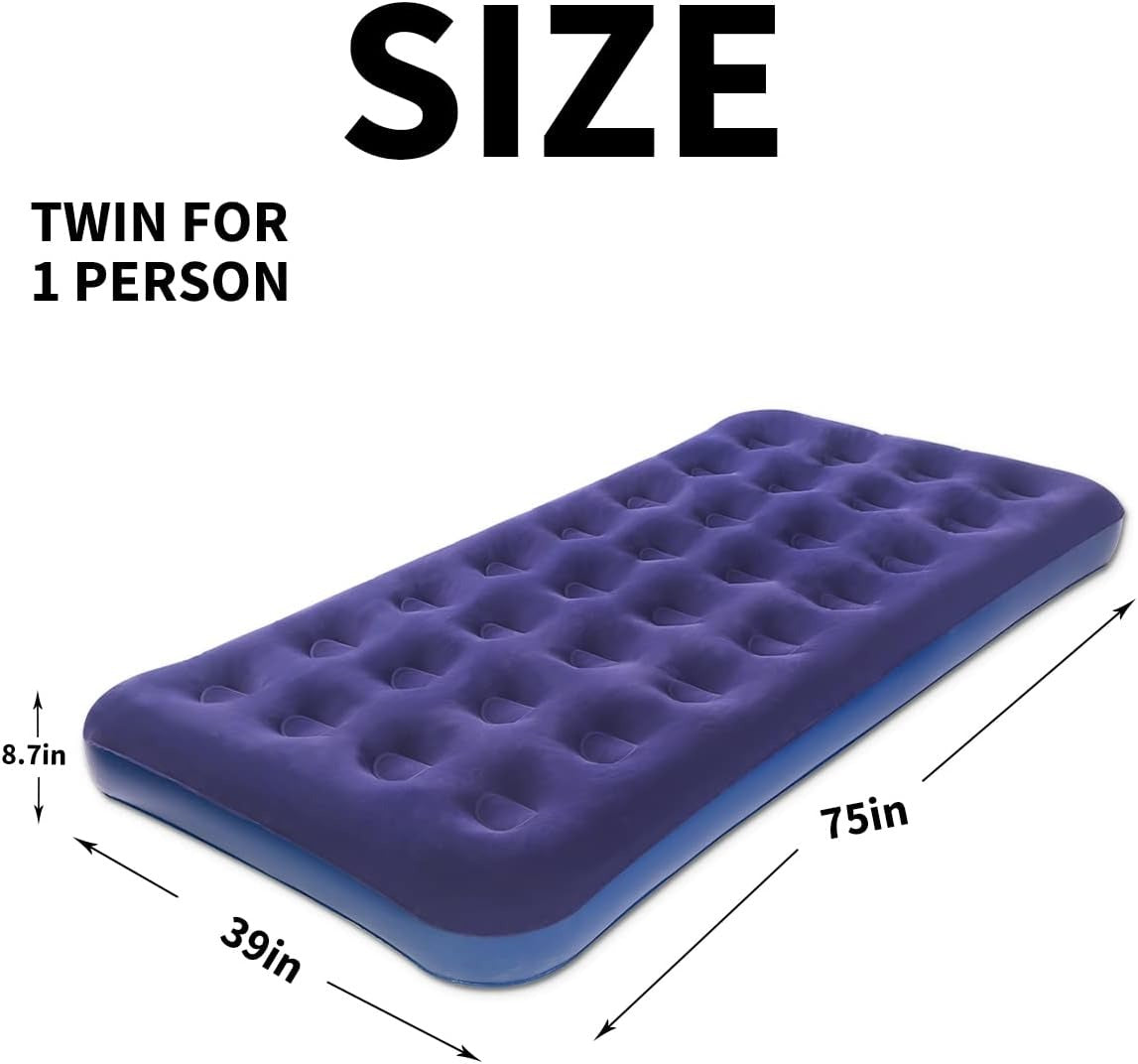 Premium Inflatable Air Mattress with Built-in 40W Detachable Pump (2-Pack)