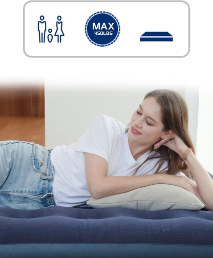 Premium Inflatable Air Mattress with Built-in 40W Detachable Pump (2-Pack)