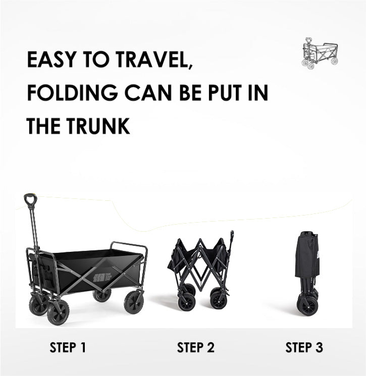 TXZ Heavy Duty Collapsible All-Terrain Camping Wagon with Dual Brakes
