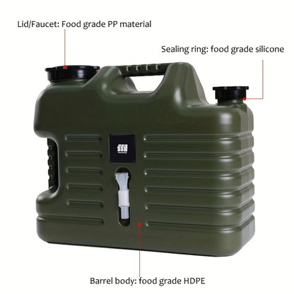 TANSTRIDER Camping Water Container with Spigot Outdoor Water Storage Carrier Jug for Hiking Backpack & Survival Kit Portable Water Bucket
