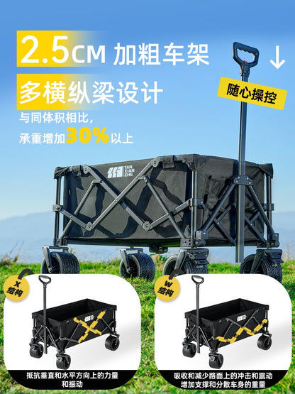 TXZ Heavy Duty Collapsible Outdoor Camping Wagon with Tailgate