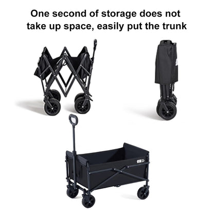 TXZ Heavy-Duty Collapsible Folding Camping Wagon with 10cm All-Terrain Wheels