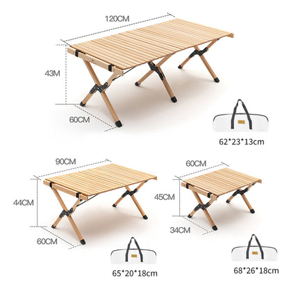 TANSTRIDER Outdoor Picnic Table — Portable, Foldable Beechwood Roll