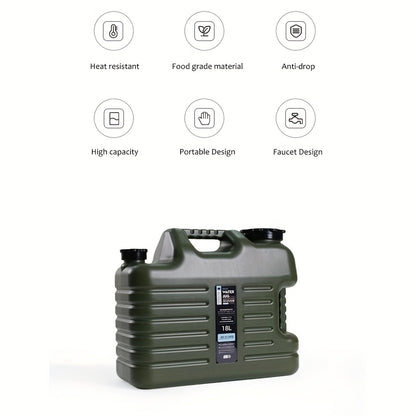 TANSTRIDER Camping Water Container with Spigot Outdoor Water Storage Carrier Jug for Hiking Backpack & Survival Kit Portable Water Bucket