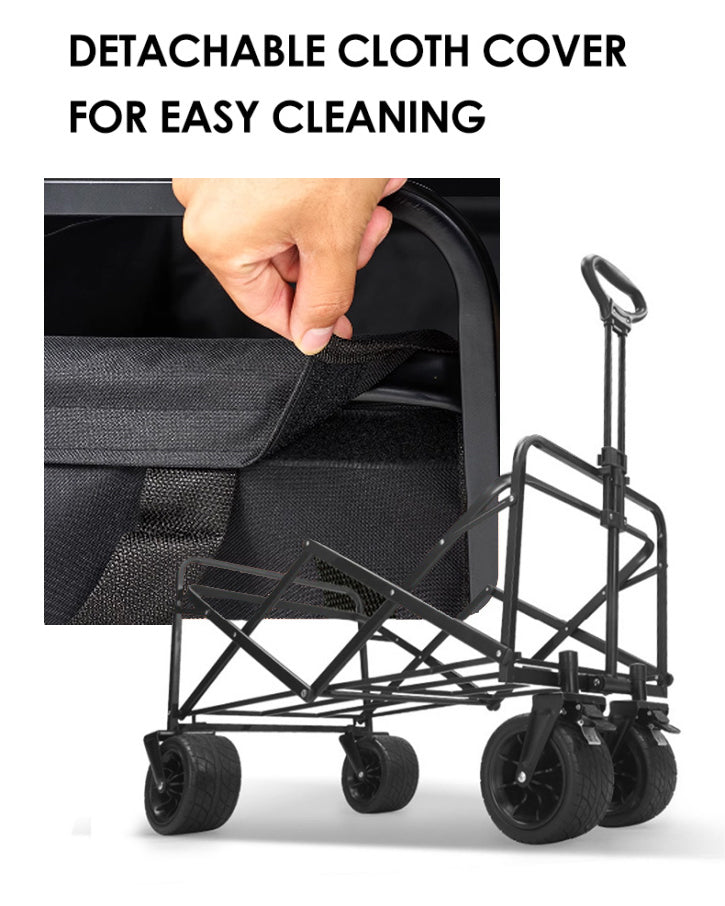 TXZ Heavy Duty Collapsible All-Terrain Camping Wagon with Dual Brakes