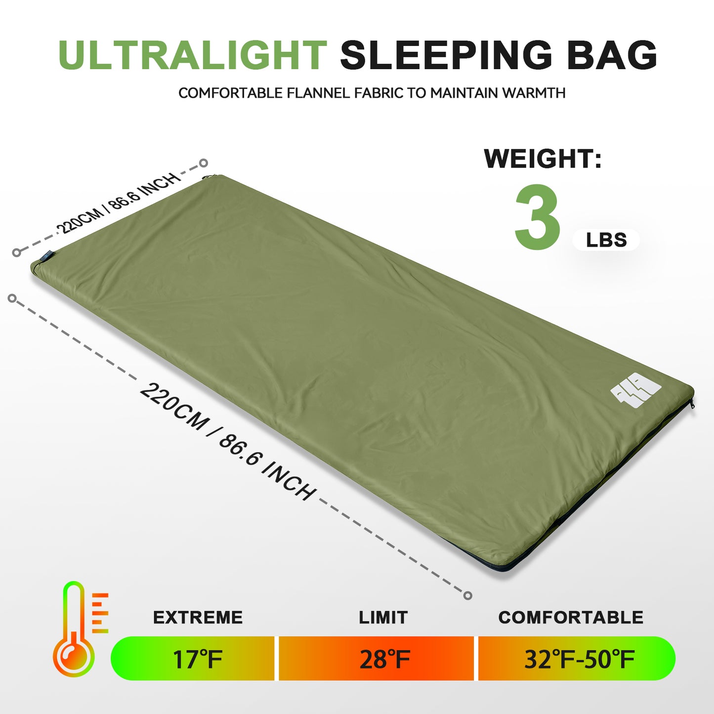 Cirro Ultralight Envelope Camping Sleeping Bag