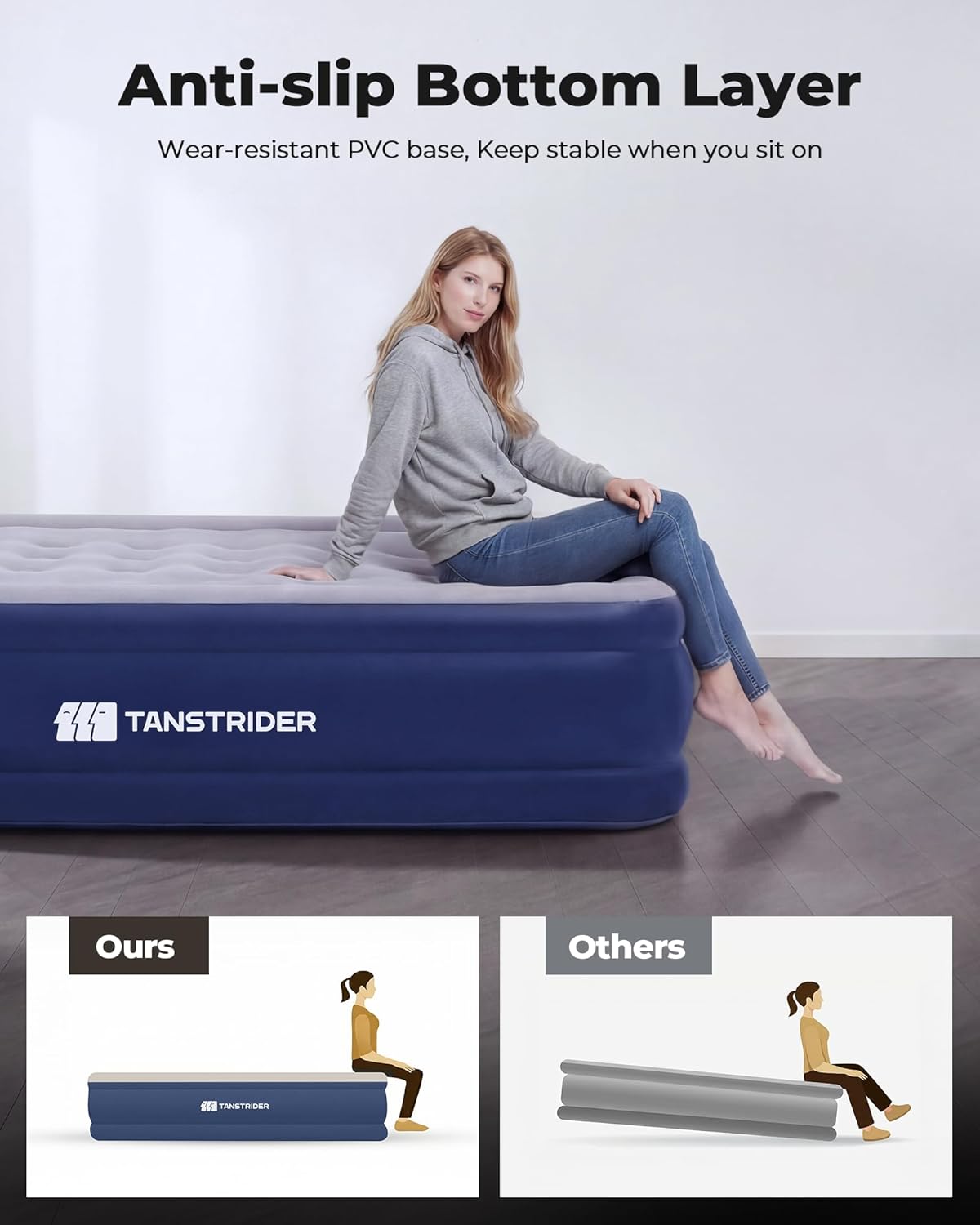 TANSTRIDER Queen Air Mattress with Built in Pump