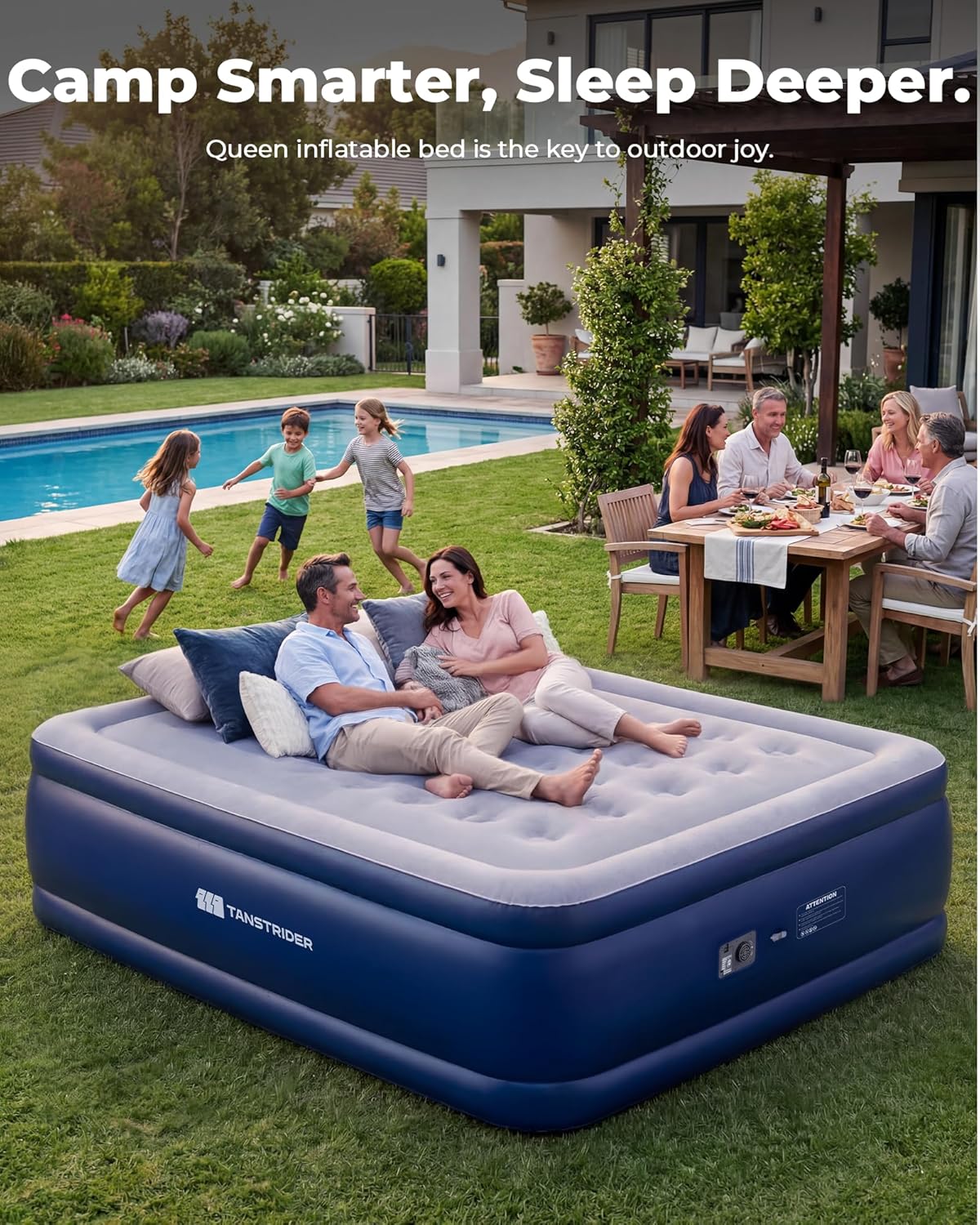 TANSTRIDER Queen Air Mattress with Built in Pump