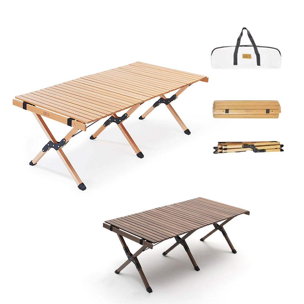 TANSTRIDER Outdoor Picnic Table — Portable, Foldable Beechwood Roll